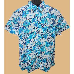 American Eagle Mens Short Sleeve Floral Button-Up Shirt XXL